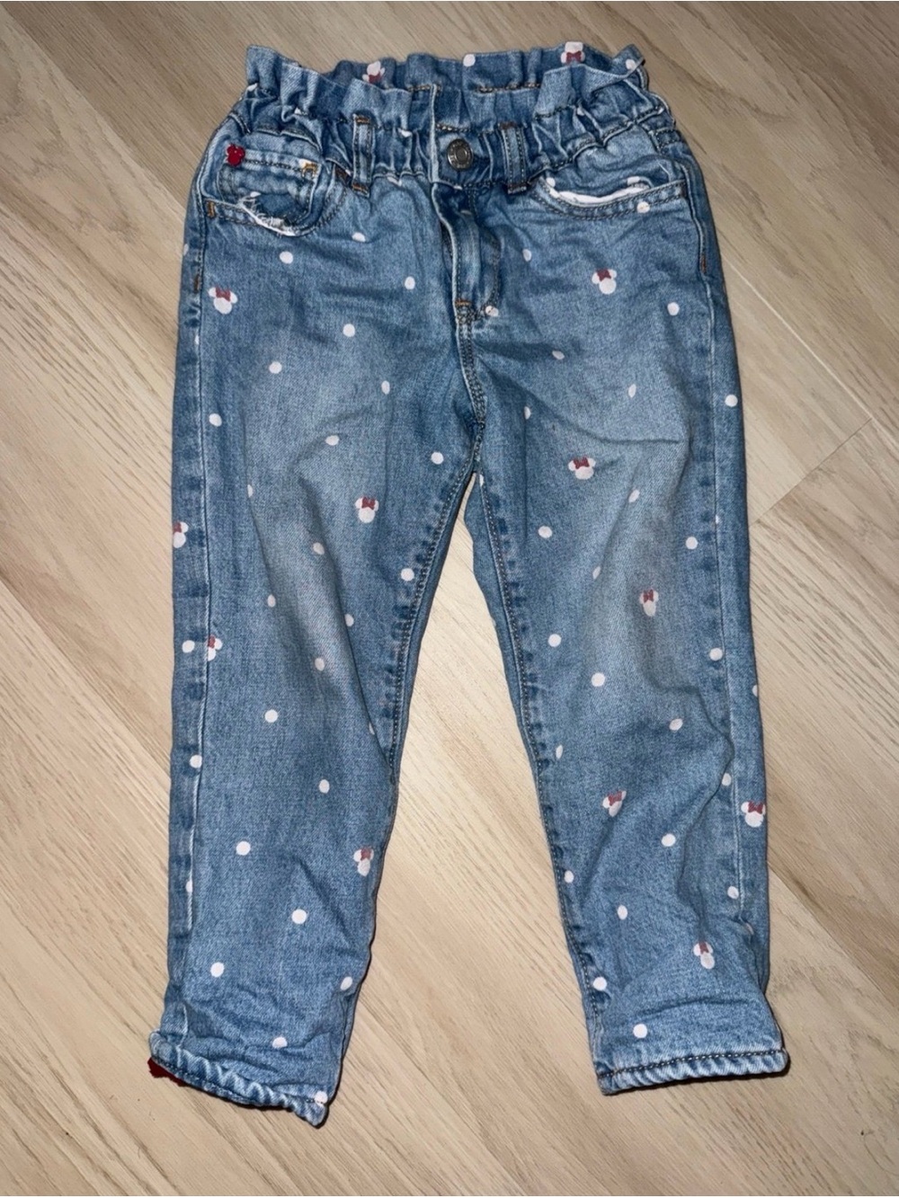 GAP Blue Denim Jeans with White and Red Dot Accent
